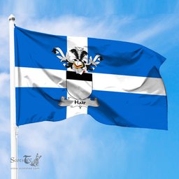 ScotsTee Shop Scottish Hair Coat of Arms in Flag of Shetland Scotland