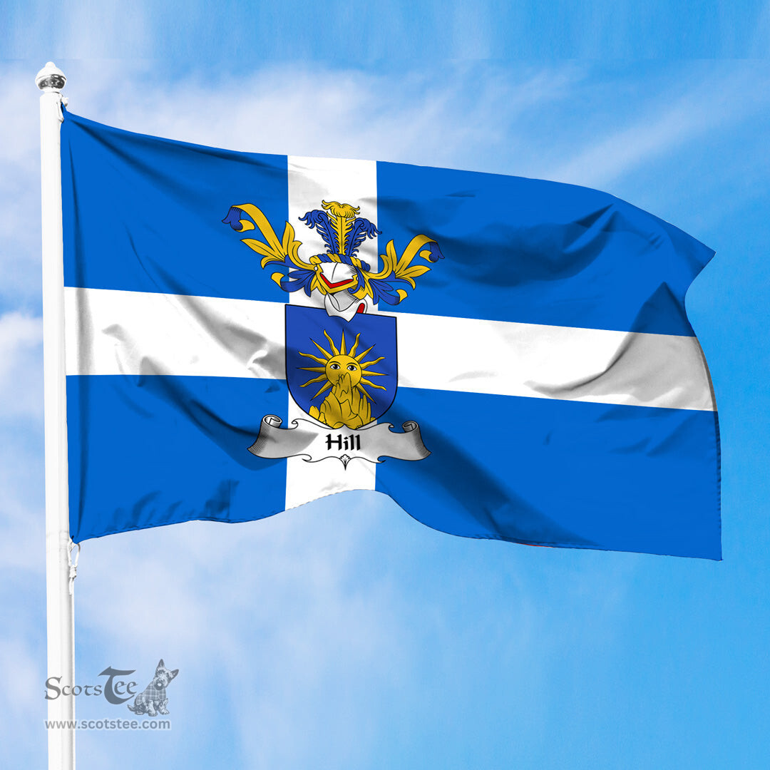 ScotsTee Shop Scottish Hill Coat of Arms in Flag of Shetland Scotland