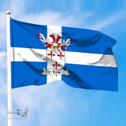 ScotsTee Shop Scottish Edie or Edy Coat of Arms in Flag of Shetland Scotland