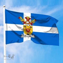 ScotsTee Shop Scottish Donald Coat of Arms in Flag of Shetland Scotland
