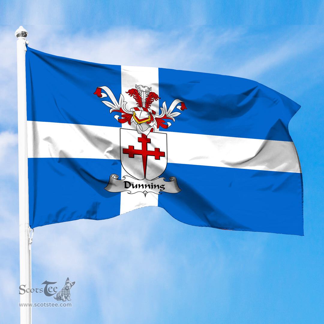 ScotsTee Shop Scottish Dunning Coat of Arms in Flag of Shetland Scotland