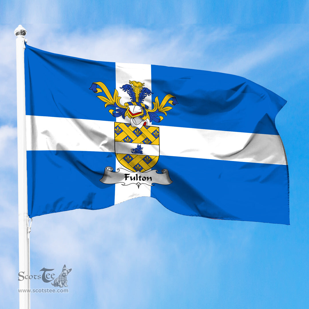 ScotsTee Shop Scottish Fulton Coat of Arms in Flag of Shetland Scotland