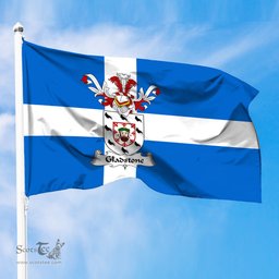 ScotsTee Shop Scottish Gladstone Coat of Arms in Flag of Shetland Scotland