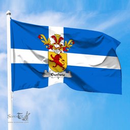 ScotsTee Shop Scottish Guthrie Coat of Arms in Flag of Shetland Scotland