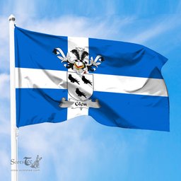 ScotsTee Shop Scottish Glen Coat of Arms in Flag of Shetland Scotland