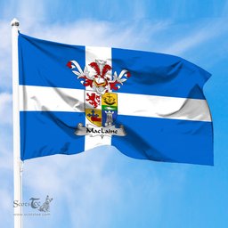 ScotsTee Shop Scottish MacLaine of Lochbuie Coat of Arms in Flag of Shetland Scotland