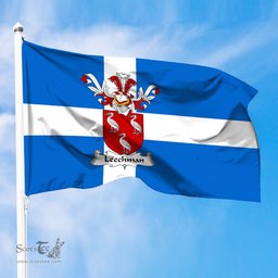 ScotsTee Shop Scottish Leechman Coat of Arms in Flag of Shetland Scotland