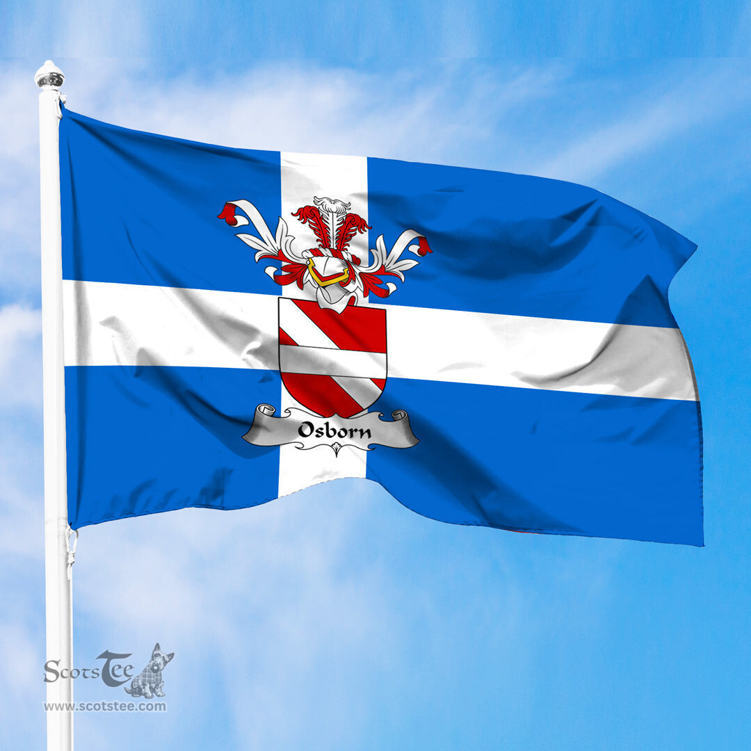 ScotsTee Shop Scottish Osborn Coat of Arms in Flag of Shetland Scotland