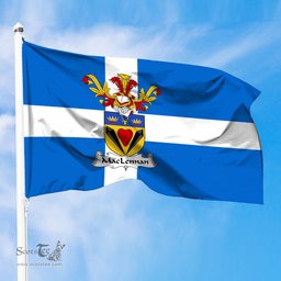 ScotsTee Shop Scottish MacLennan Coat of Arms in Flag of Shetland Scotland