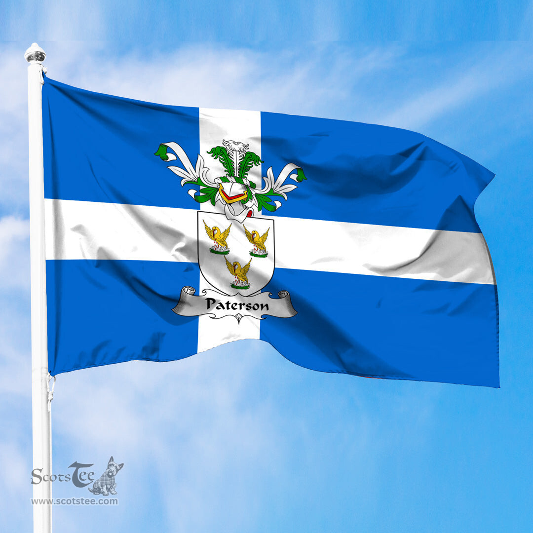 ScotsTee Shop Scottish Paterson II Coat of Arms in Flag of Shetland Scotland