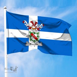 ScotsTee Shop Scottish Radcliffe Coat of Arms in Flag of Shetland Scotland