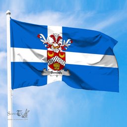 ScotsTee Shop Scottish Smith Coat of Arms in Flag of Shetland Scotland