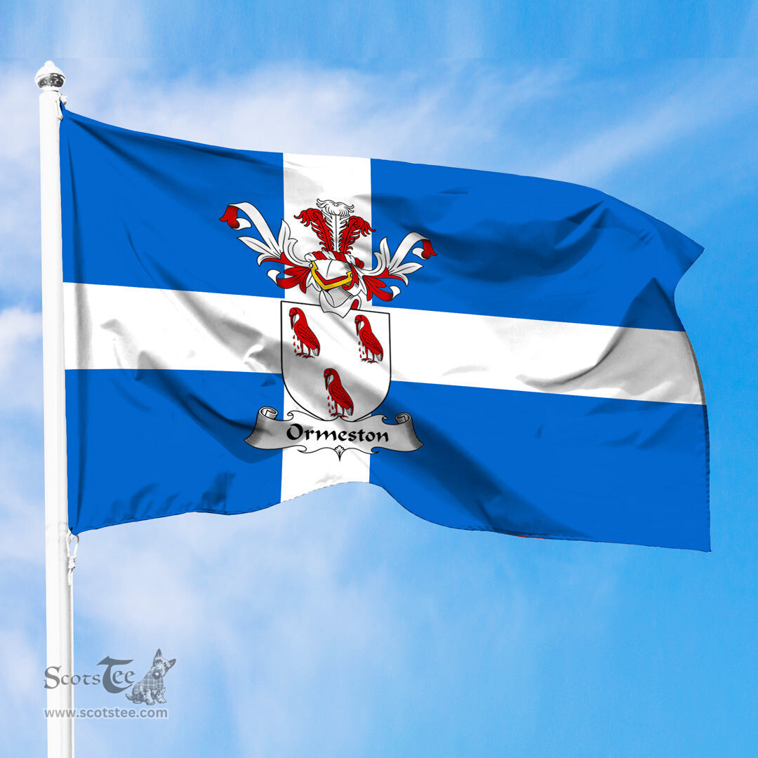 ScotsTee Shop Scottish Ormeston Coat of Arms in Flag of Shetland Scotland