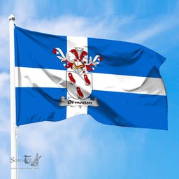 ScotsTee Shop Scottish Ormeston Coat of Arms in Flag of Shetland Scotland