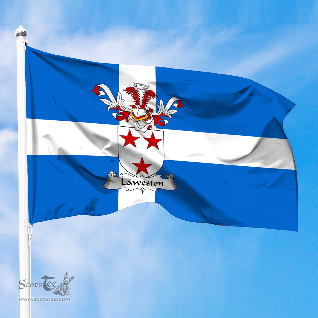ScotsTee Shop Scottish Laweston Coat of Arms in Flag of Shetland Scotland