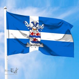 ScotsTee Shop Scottish Milliken Coat of Arms in Flag of Shetland Scotland