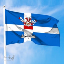 ScotsTee Shop Scottish Menzies Coat of Arms in Flag of Shetland Scotland