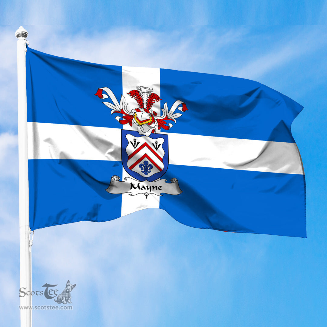 ScotsTee Shop Scottish Mayne Coat of Arms in Flag of Shetland Scotland