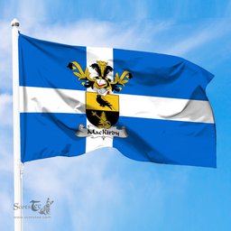 ScotsTee Shop Scottish MacKirdy Coat of Arms in Flag of Shetland Scotland