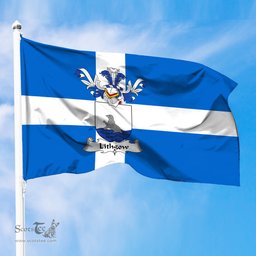 ScotsTee Shop Scottish Lithgow Coat of Arms in Flag of Shetland Scotland