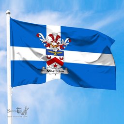 ScotsTee Shop Scottish Masterton Coat of Arms in Flag of Shetland Scotland