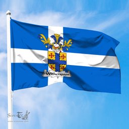 ScotsTee Shop Scottish Witherspoon Coat of Arms in Flag of Shetland Scotland