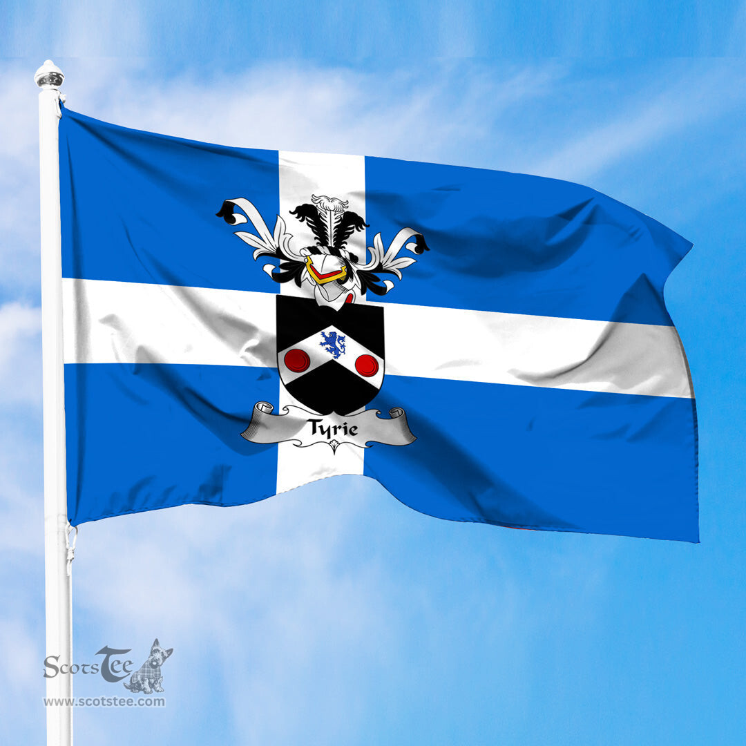 ScotsTee Shop Scottish Tyrie Coat of Arms in Flag of Shetland Scotland
