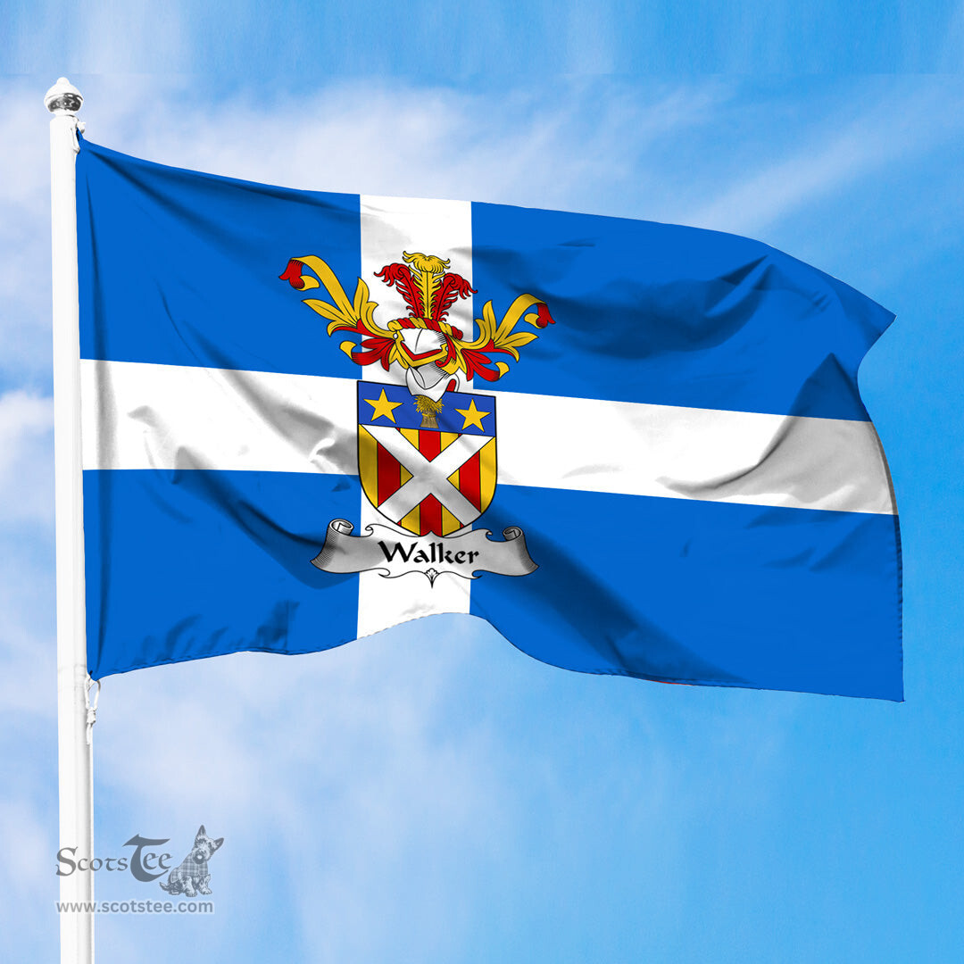 ScotsTee Shop Scottish Walker Coat of Arms in Flag of Shetland Scotland