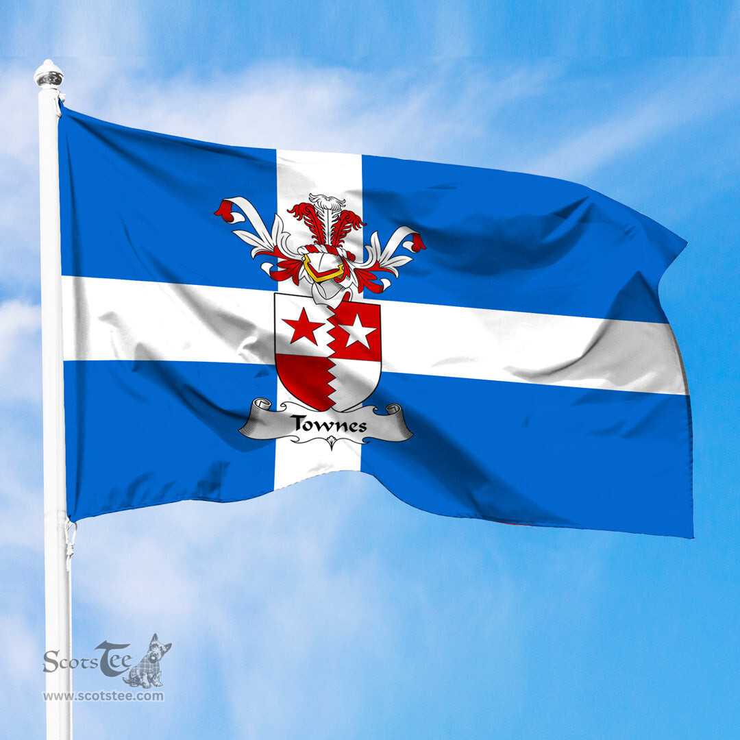 ScotsTee Shop Scottish Townes or Townis Coat of Arms in Flag of Shetland Scotland