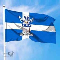 ScotsTee Shop Scottish Treipland Coat of Arms in Flag of Shetland Scotland