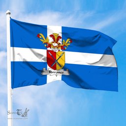 ScotsTee Shop Scottish Torrance Coat of Arms in Flag of Shetland Scotland