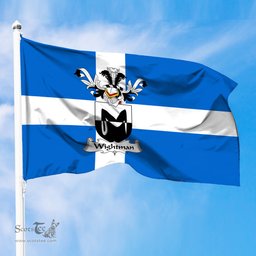 ScotsTee Shop Scottish Wightman Coat of Arms in Flag of Shetland Scotland