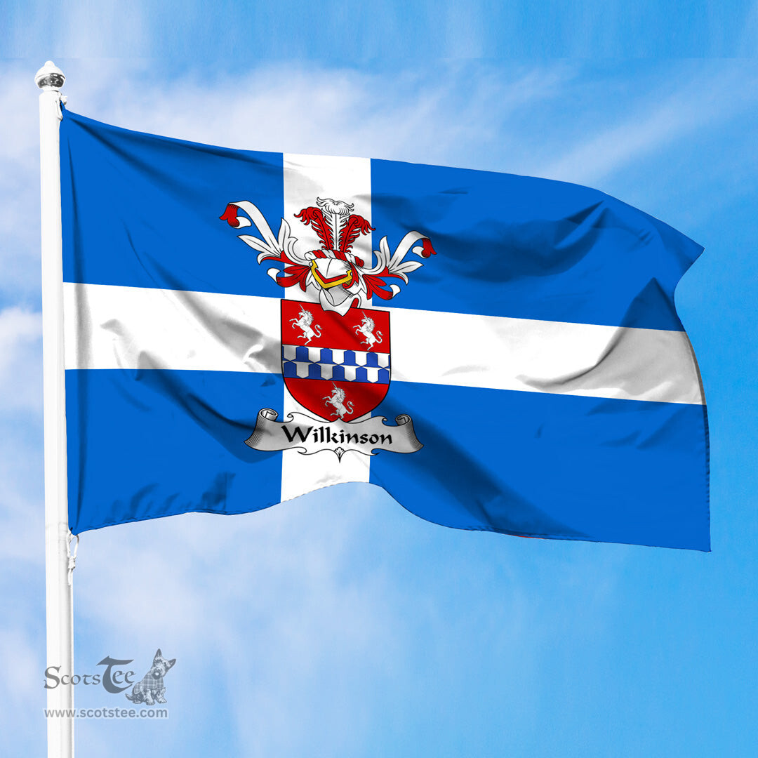 ScotsTee Shop Scottish Wilkinson Coat of Arms in Flag of Shetland Scotland