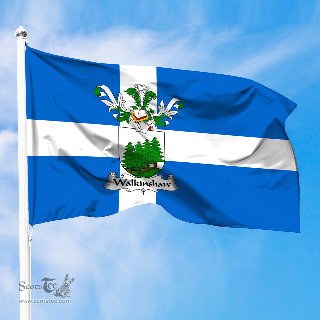 ScotsTee Shop Scottish Walkinshaw Coat of Arms in Flag of Shetland Scotland