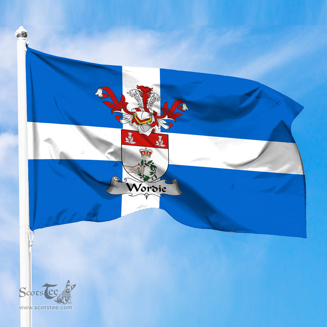 ScotsTee Shop Scottish Wordie Coat of Arms in Flag of Shetland Scotland