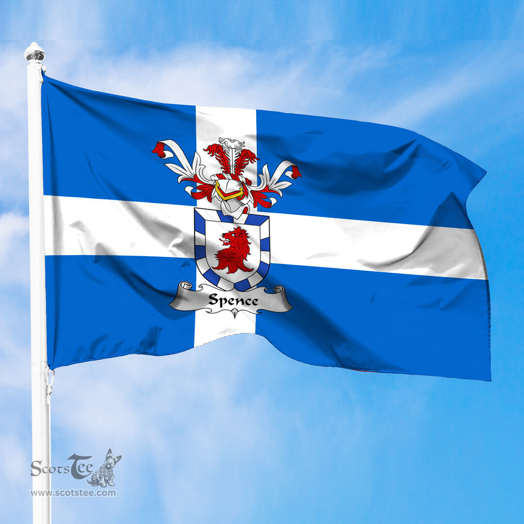 ScotsTee Shop Scottish Spence Coat of Arms in Flag of Shetland Scotland