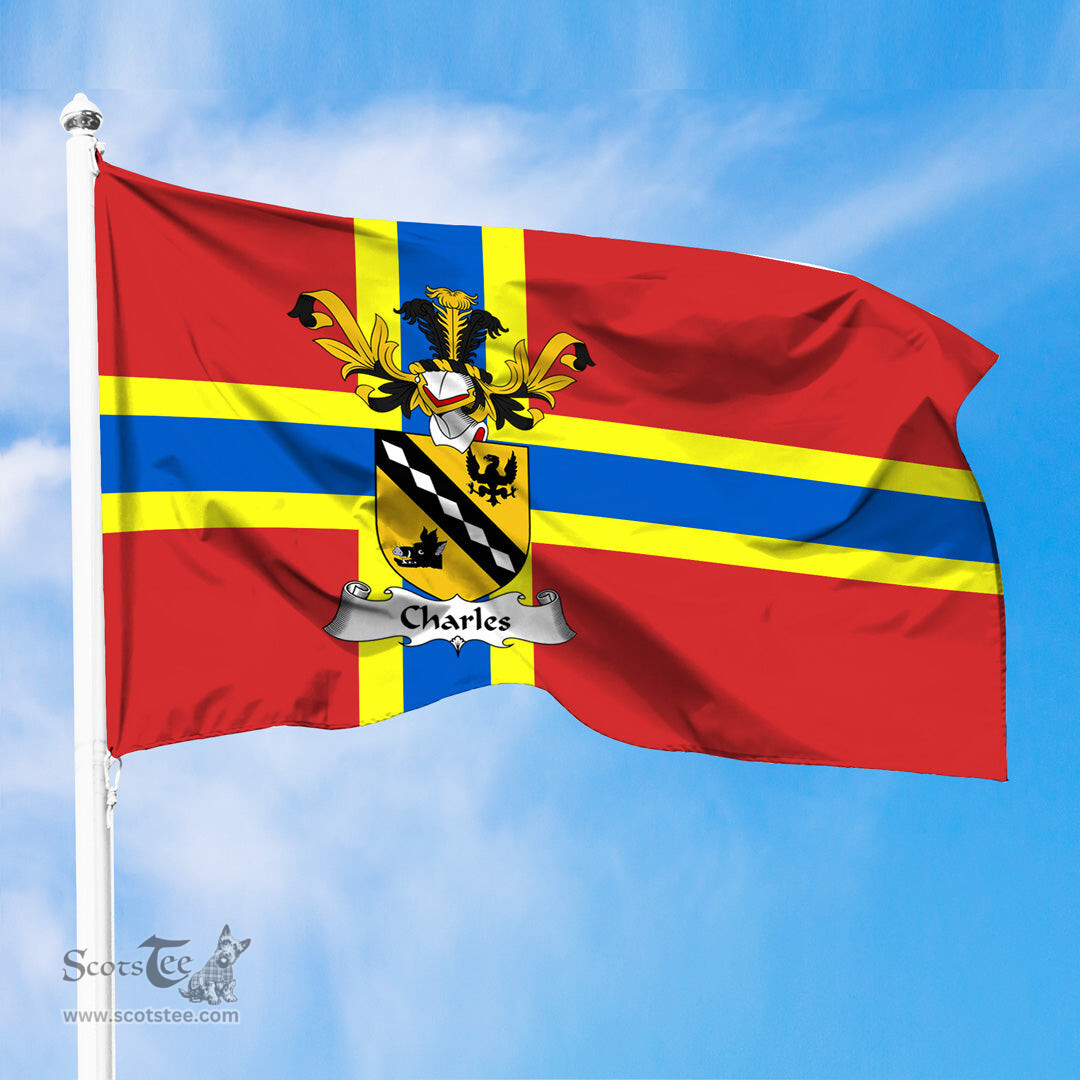 ScotsTee Shop Scottish Charles Coat of Arms in Flag of Orkney Scotland