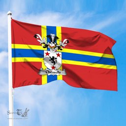 ScotsTee Shop Scottish Chessells Coat of Arms in Flag of Orkney Scotland