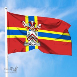 ScotsTee Shop Scottish Couper or Coupar Coat of Arms in Flag of Orkney Scotland