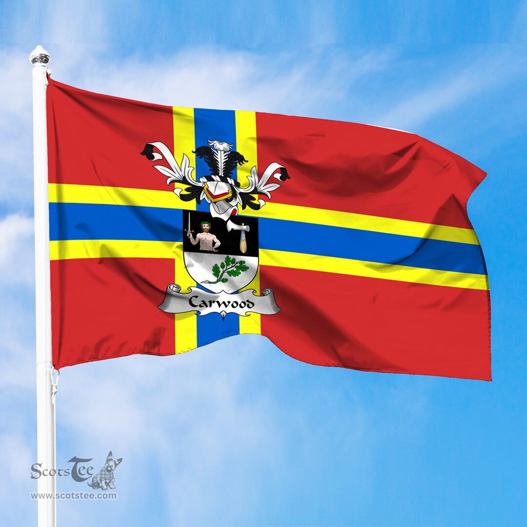 ScotsTee Shop Scottish Carwood Coat of Arms in Flag of Orkney Scotland
