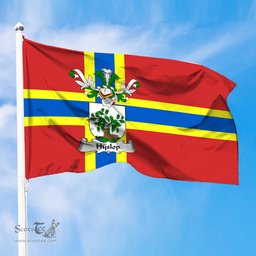 ScotsTee Shop Scottish Hyslop Coat of Arms in Flag of Orkney Scotland