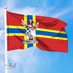 ScotsTee Shop Scottish Halliday Coat of Arms in Flag of Orkney Scotland