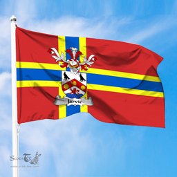 ScotsTee Shop Scottish Jarvie Coat of Arms in Flag of Orkney Scotland
