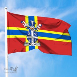 ScotsTee Shop Scottish Fouler or Fowler Coat of Arms in Flag of Orkney Scotland