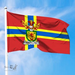 ScotsTee Shop Scottish MacRitchie Coat of Arms in Flag of Orkney Scotland
