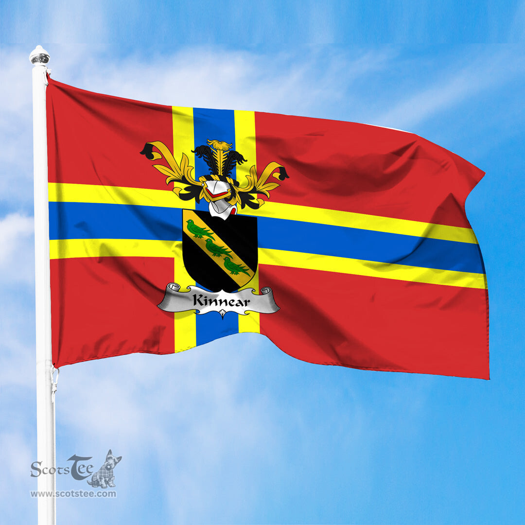 ScotsTee Shop Scottish Kinnear Coat of Arms in Flag of Orkney Scotland