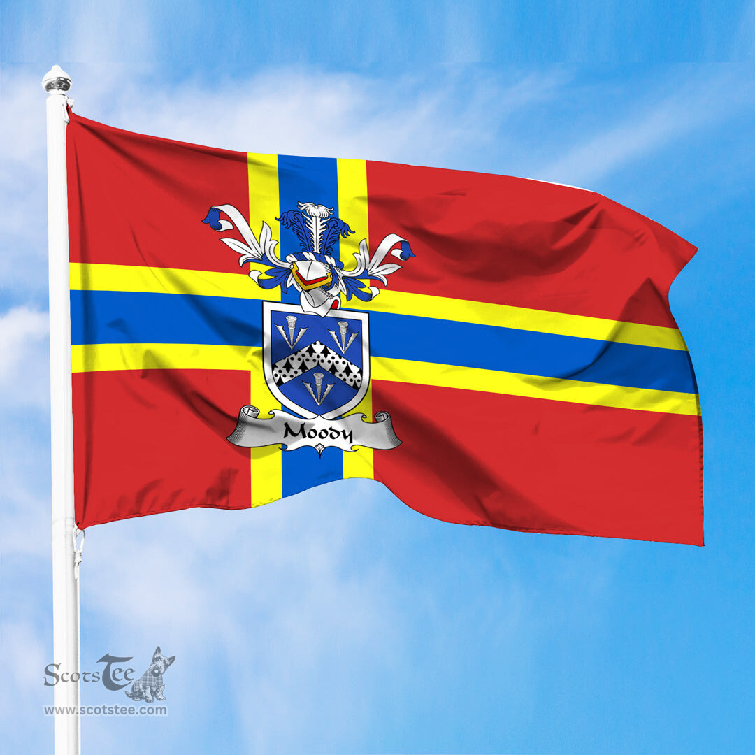 ScotsTee Shop Scottish Moody or Mudie Coat of Arms in Flag of Orkney Scotland