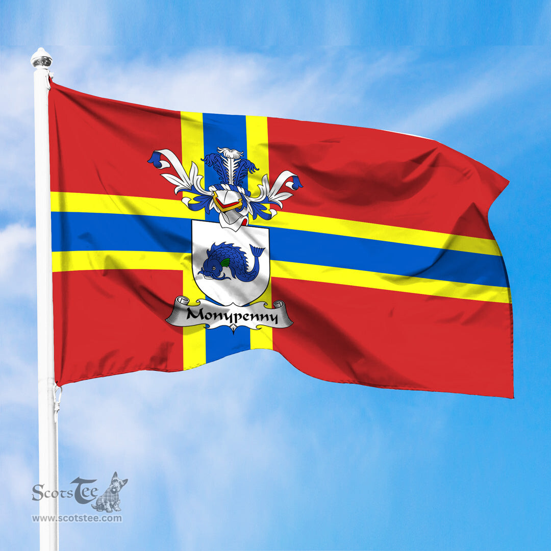 ScotsTee Shop Scottish Monypenny Coat of Arms in Flag of Orkney Scotland