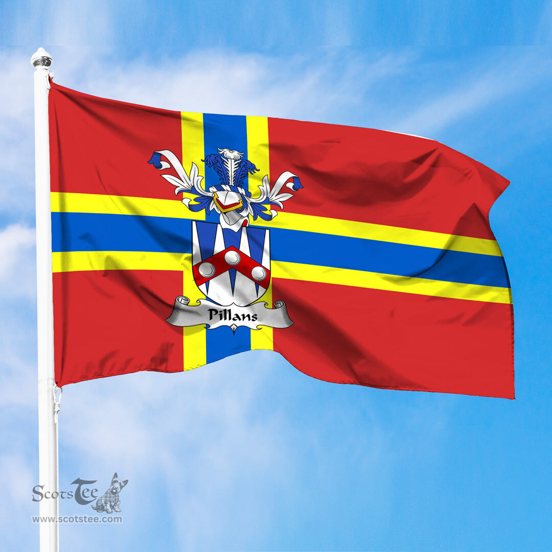 ScotsTee Shop Scottish Pillans Coat of Arms in Flag of Orkney Scotland