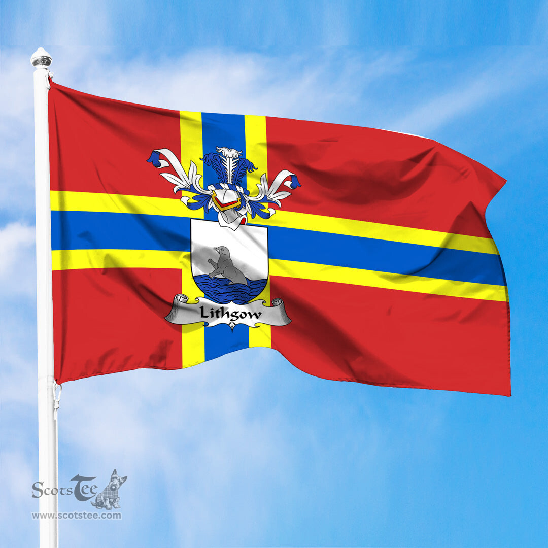 ScotsTee Shop Scottish Lithgow Coat of Arms in Flag of Orkney Scotland